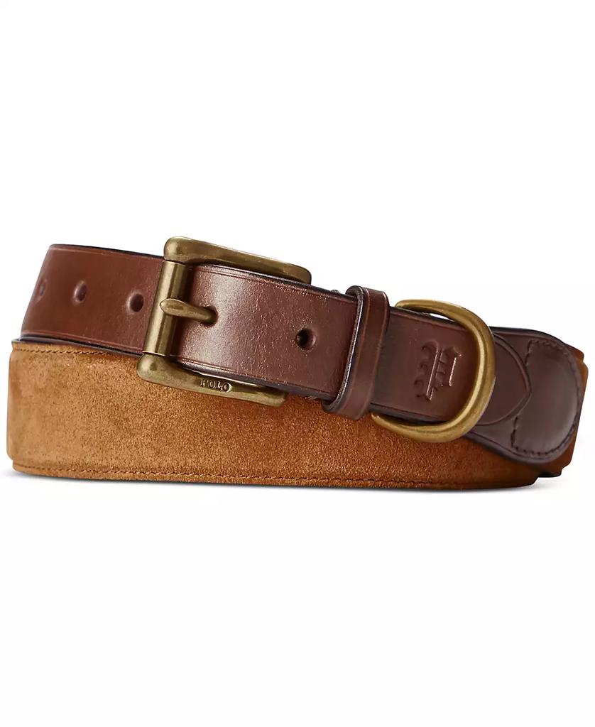 Ralph Lauren Men's Leather-Trim Suede Belt