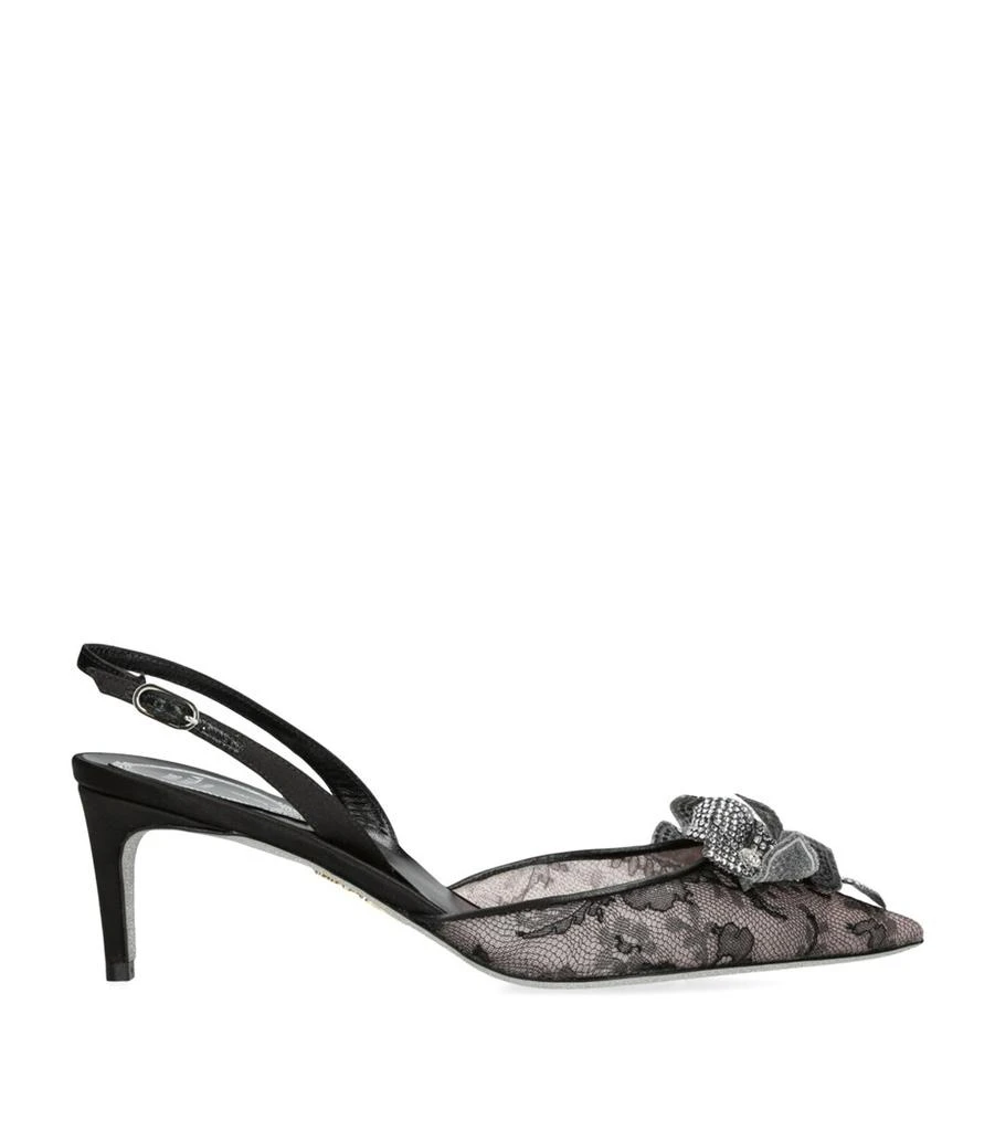 Rene Caovilla Flower Slingback Heels 60 1