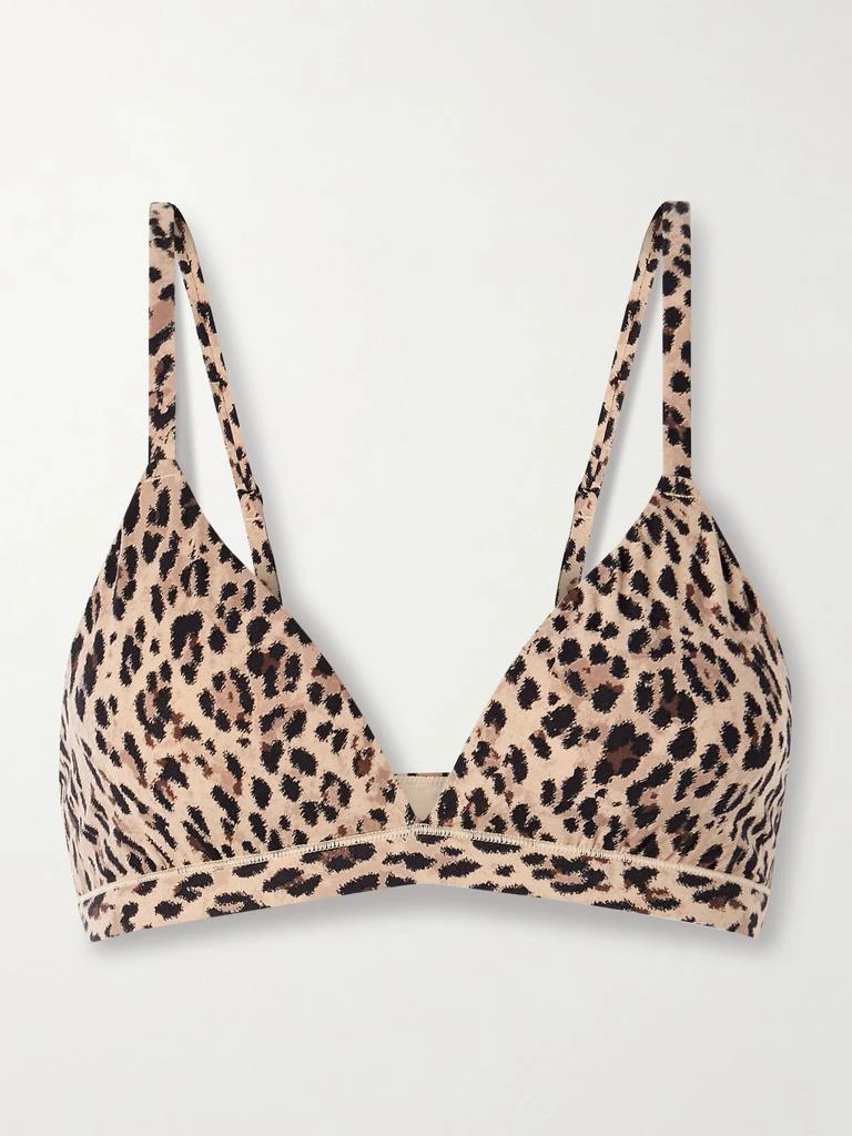 SKIMS Fits Everybody 三角文胸式上衣 （颜色：sienna Jaguar Print）