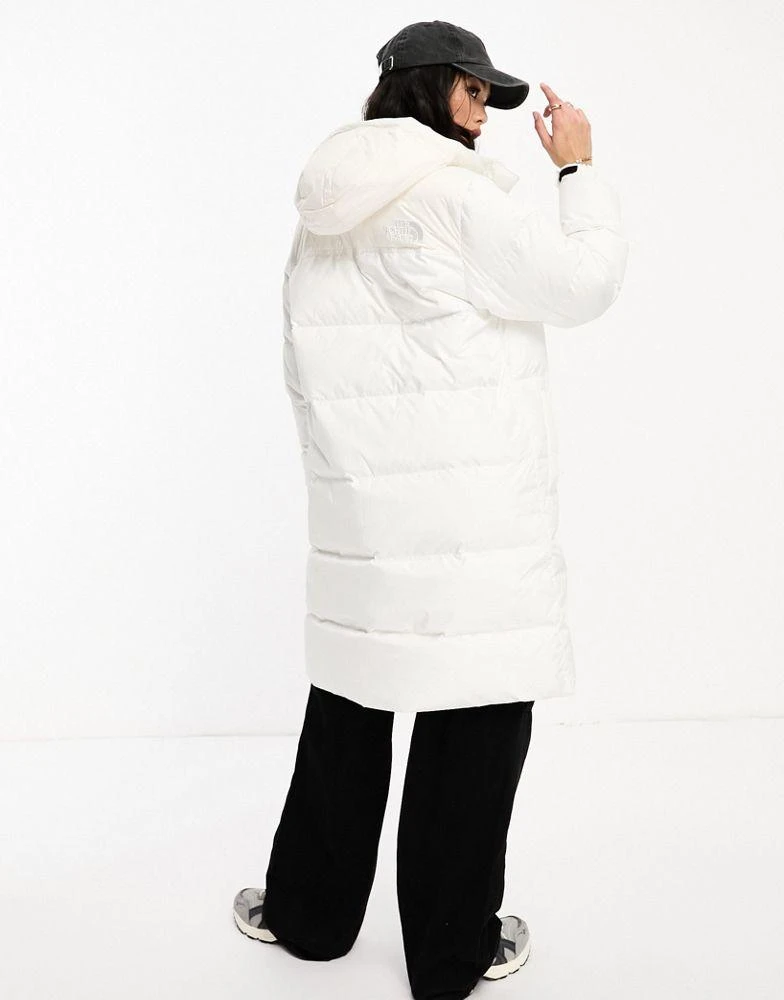 The North Face The North Face Nuptse long down puffer coat in cream 4