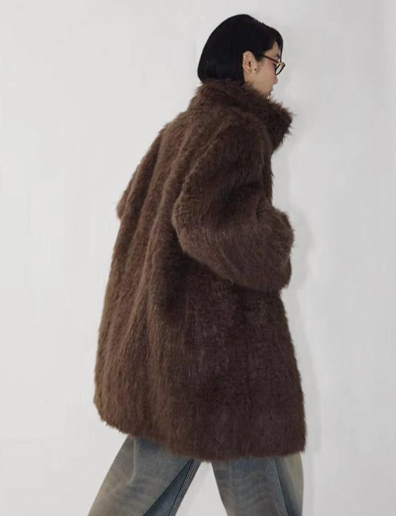 Pixie Market Brown  Faux Fur Coat 6