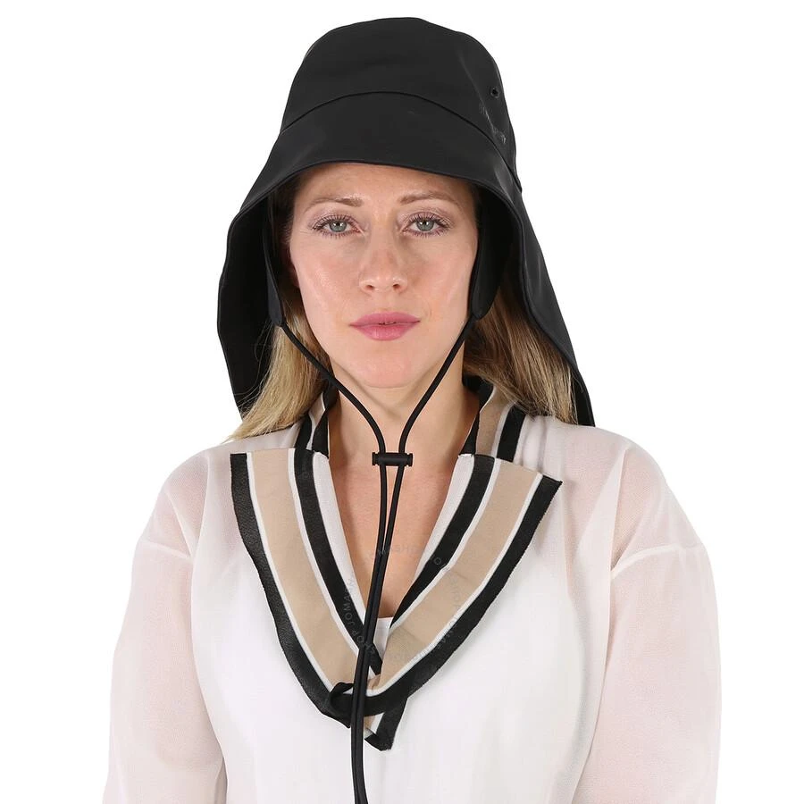 Burberry Ladies Black Logo Print Drawstring Fisherman Bucket Hat 3
