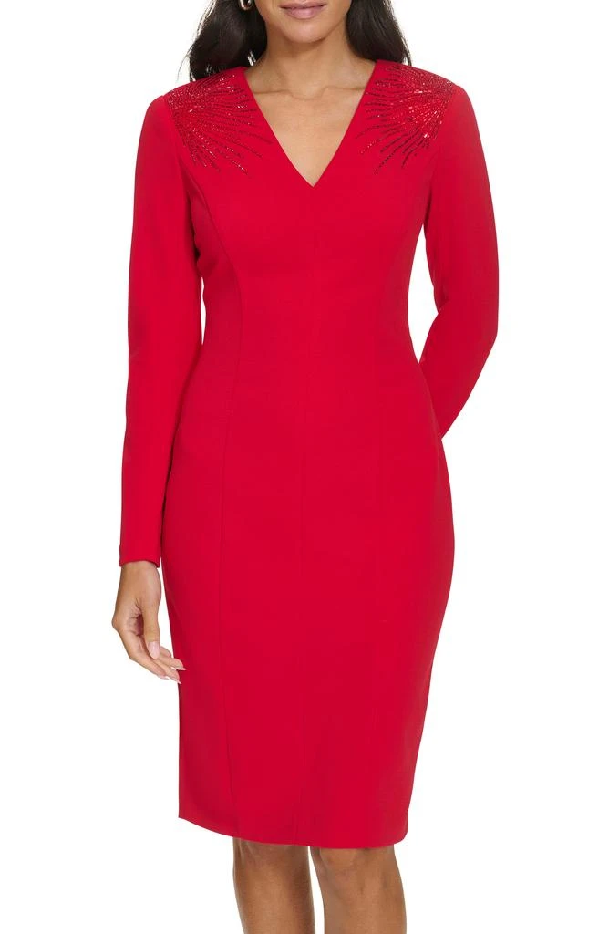 Calvin Klein Hot Fit Long Sleeve Sheath Dress 6