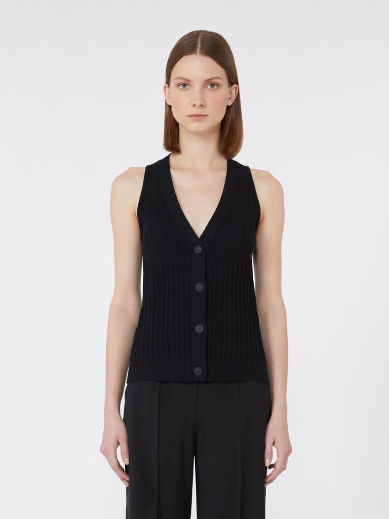 Max Mara Cotton yarn and viscose crepe gilet