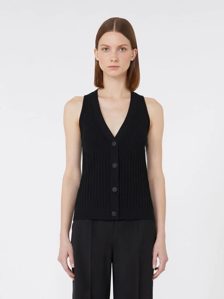 Max Mara Cotton yarn and viscose crepe gilet 2