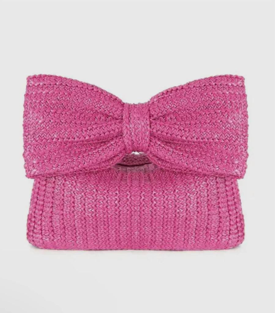 Little Trendy Little Trendy - Women's Bow Straw Handbag