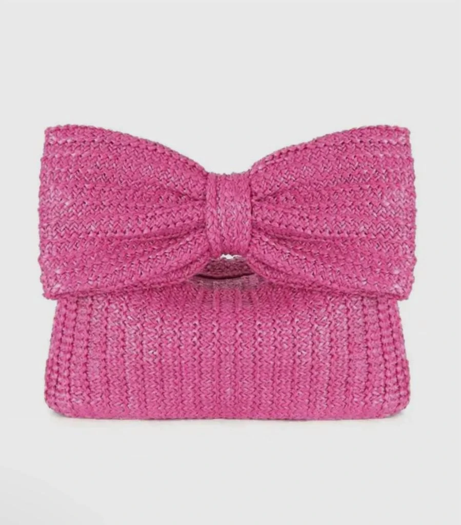 Little Trendy Little Trendy - Women's Bow Straw Handbag 1