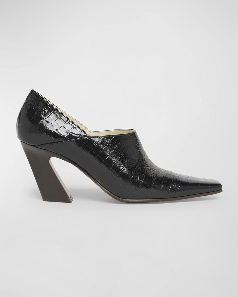 Bottega Veneta Lewis Croco Block-Heel Pumps 1