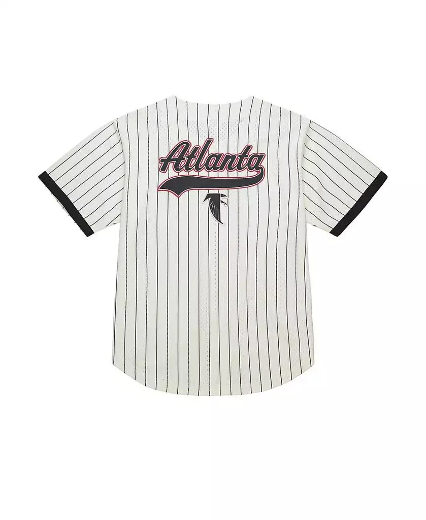 Mitchell & Ness Men's Cream Atlanta Falcons Vintage Logo Final Seconds Full-Button Mesh T-Shirt 2