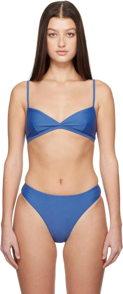 Matteau Blue Tri Crop Bikini Top 1