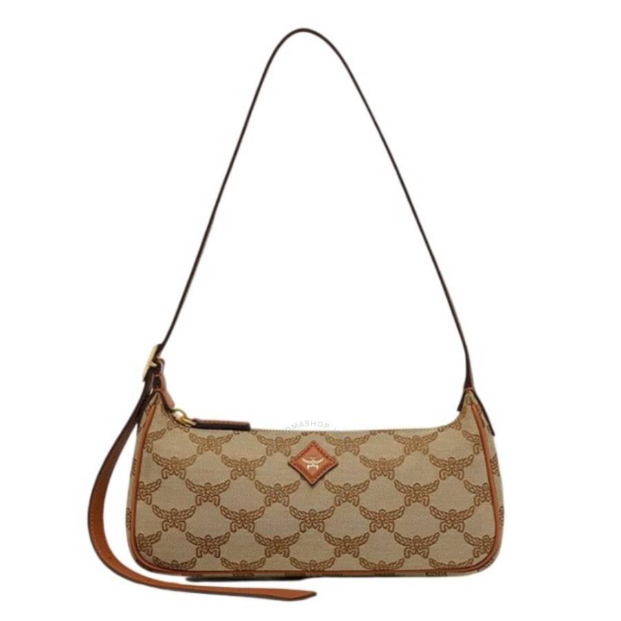 MCM Lauretos Jacquard Small Himmel Shoulder Bag
