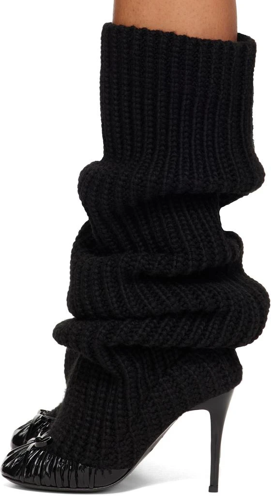 We11done Black Knee High Knit Tall Boots 3