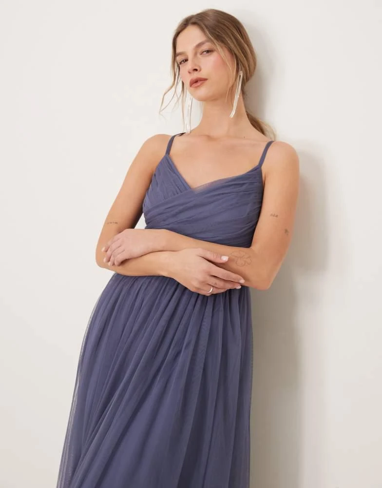 Anaya Anaya Cami maxi bridesmaid dress in indigo blue 3