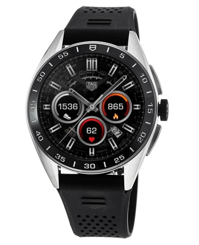 TAG Heuer Tag Heuer Connected Calibre E4 - 45mm Black Rubber Strap Men's Watch SBR8A10.BT6259 1
