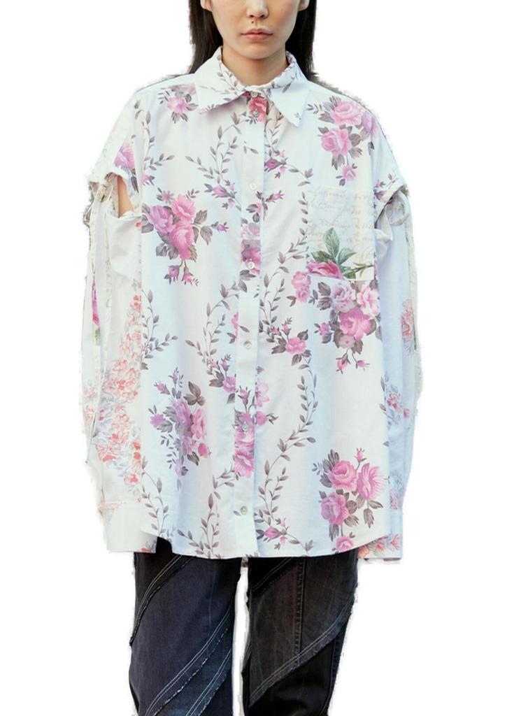 Rave Review Rave Review Eli Flower Printed Cut-Out Shirt