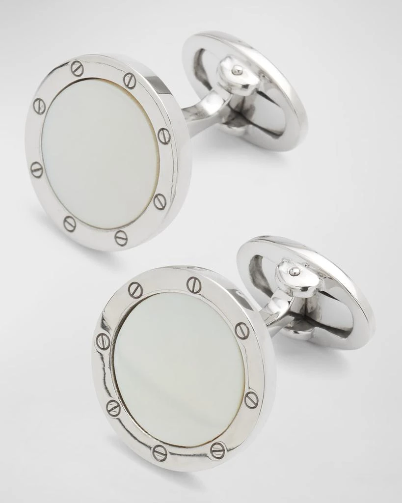 Jan Leslie Round Mother-of-Pearl Cuff Links 3
