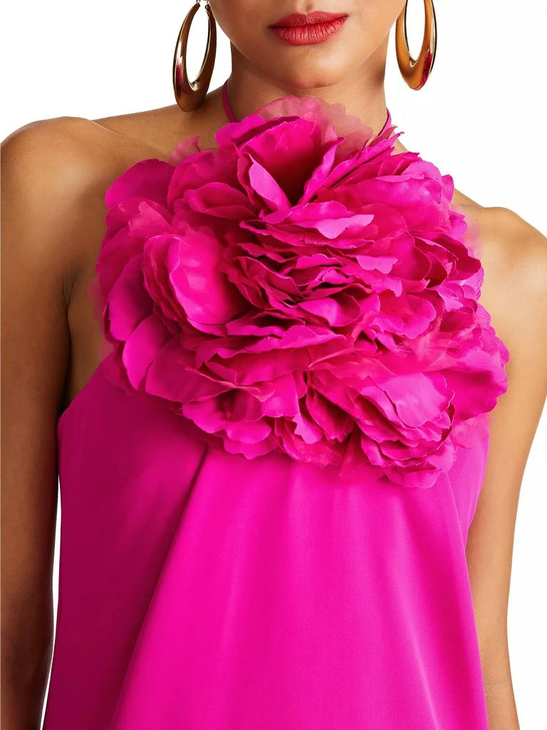 HALSTON Onika Floral Appliqué Halter Gown 5