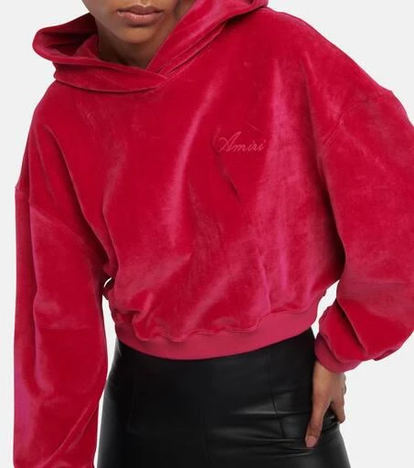 AMIRI Cropped velour hoodie 4