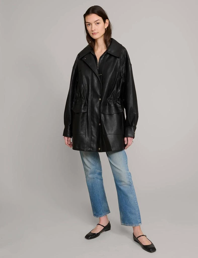 Pixie Market Oversized Leather Parka Jacket 1
