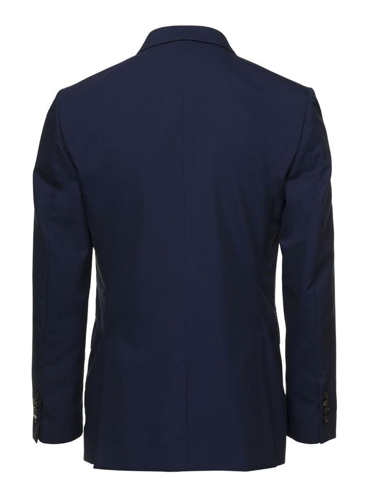 REVERES 1949 Blue Double-Breasted Blazer With Pointed Reverses In Wool And Cotton Blend Man