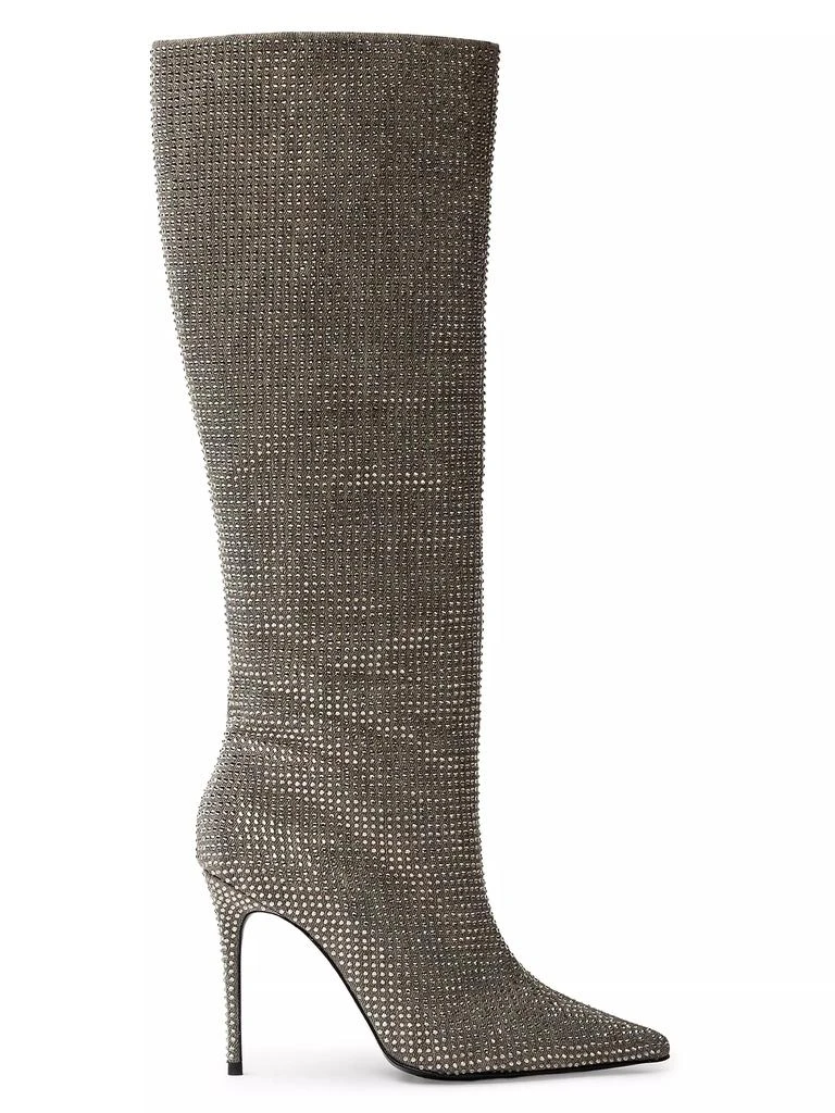 Black Suede Studio Ally 100 Denim Embellished Boot 1