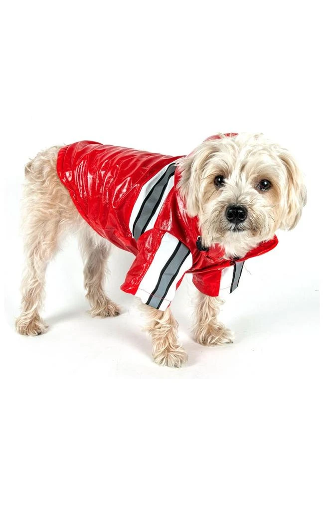 PET LIFE Reflecta-Glow Adjustable and Reflective Dog Raincoat - Small 3