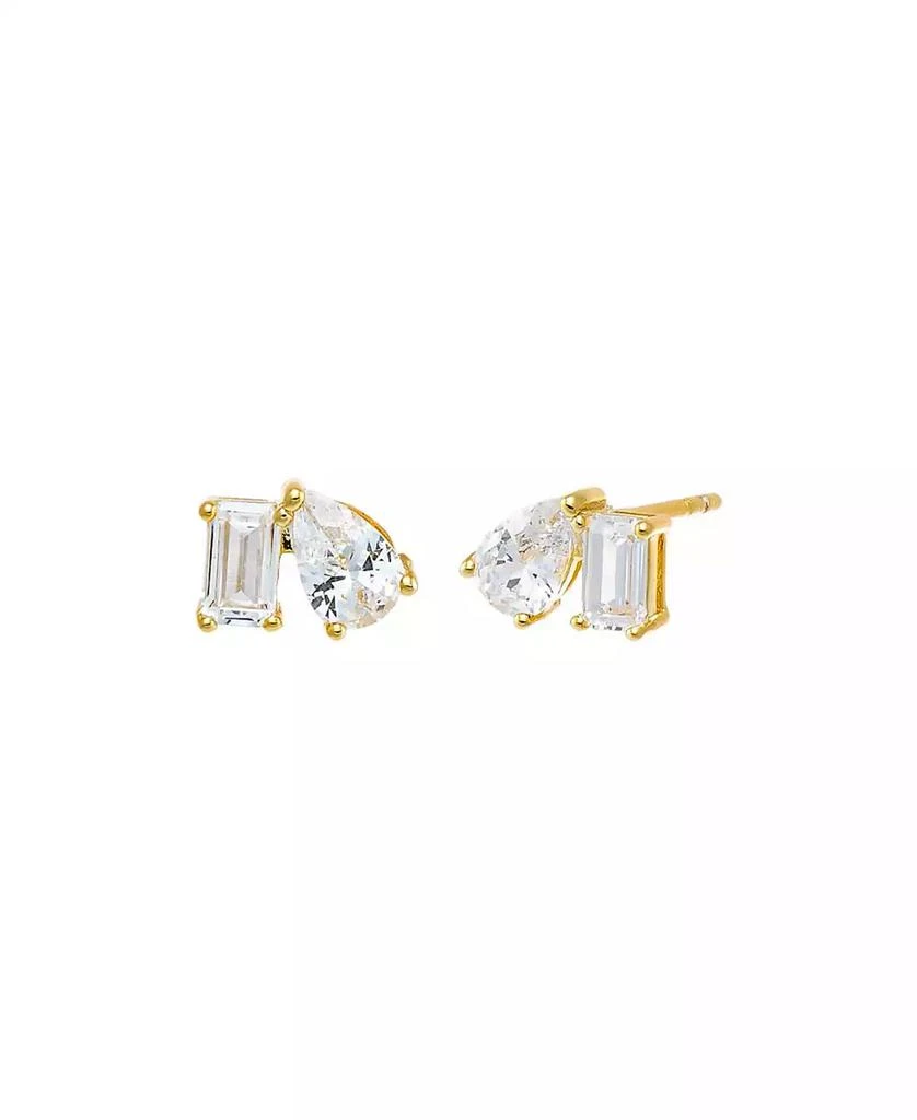 by Adina Eden Cubic Zirconia Teardrop X Baguette Stud Earring