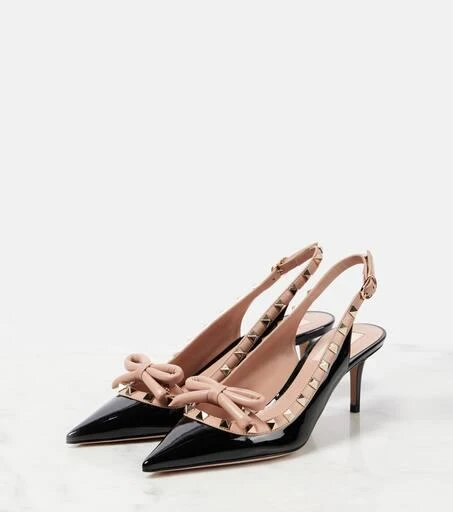 Valentino Rockstud 60 patent leather slingback pumps 4