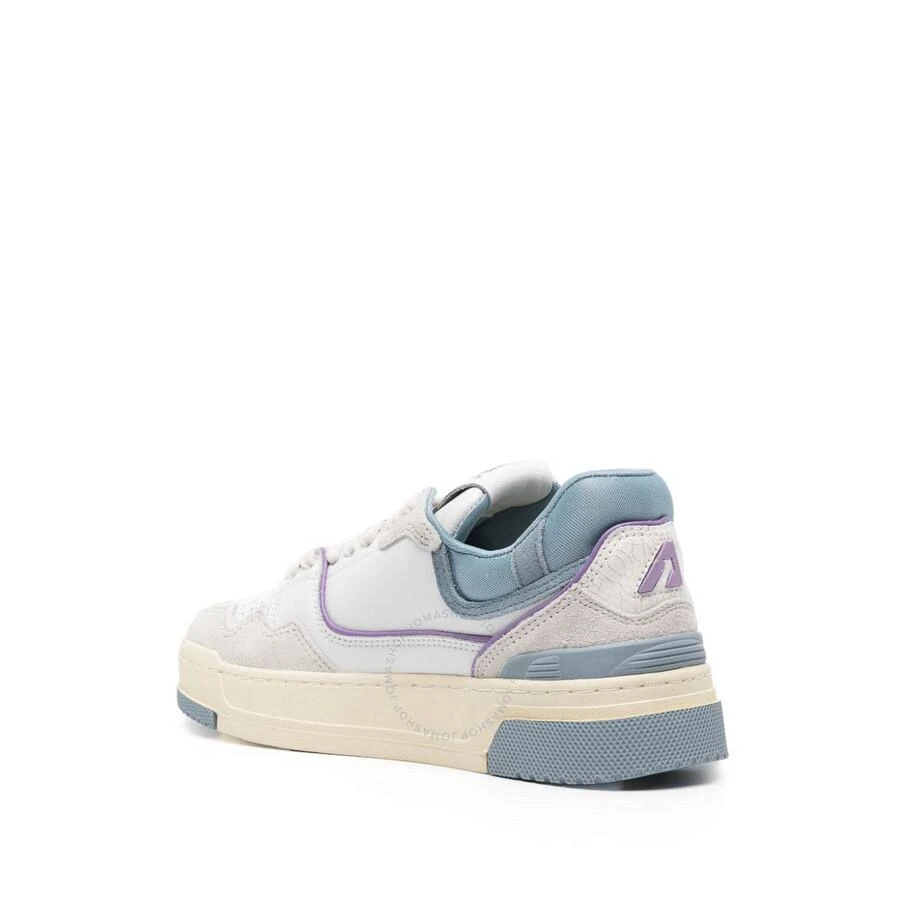 Autry Ladies Blue Low Top Leather Trainer Sneakers 3