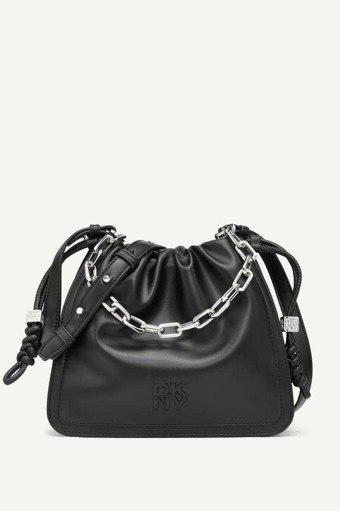 DKNY HALLE LOGO DRAWSTRING CROSSBODY BAG