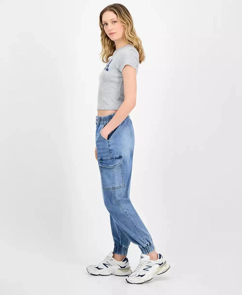 Almost Famous Juniors' Mid Rise Two Button Fly Cargo Jogger Jeans 2