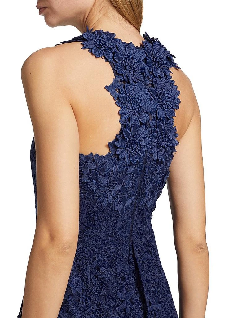 slim fit dress slacks Knit Fit And Flare Lace Trim Dress – Terijon.com main image 1