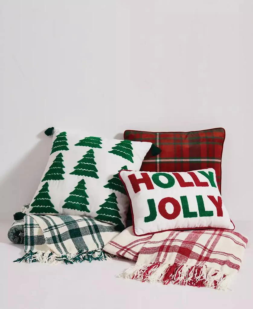 Truly Soft Red Plaid Decorative Pillow, 18" x 18" 3