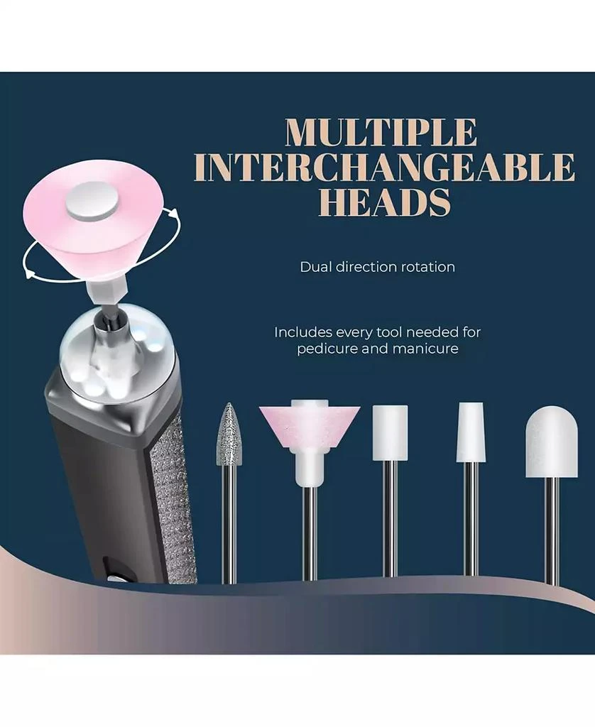 Perry Ellis RECHARGEABLE SALON STYLE MANICURE SET WITH LED LIGHT 5