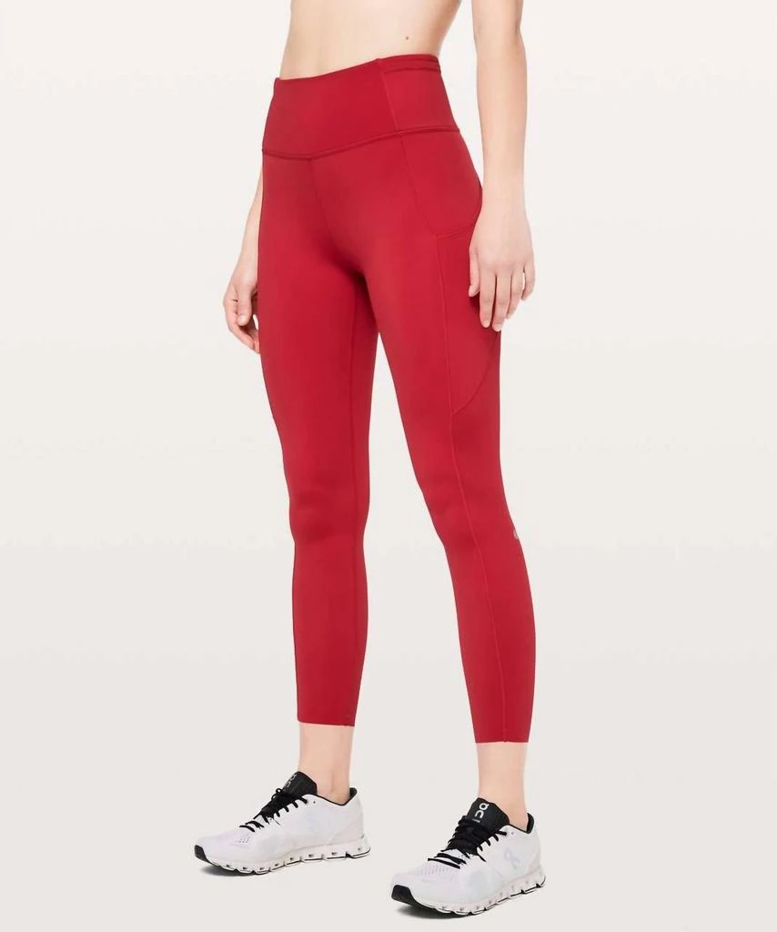 Lululemon Fast & Free 7/8 Tight Ii Non-Reflective Nulux 25" In Dark Red 1