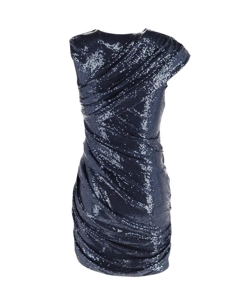 Alexander Wang Alexander Wang Draped Sequin Mini Cocktail Dress in Blue Nylon 4