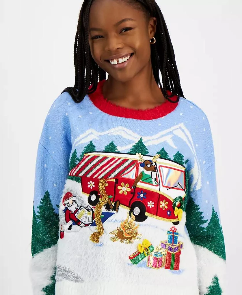 Hooked Up by IOT Juniors' RV Camping Santa Sweater 3