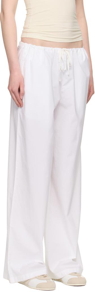SKIMS White Cotton Poplin Straight Leg Pyjama Pants