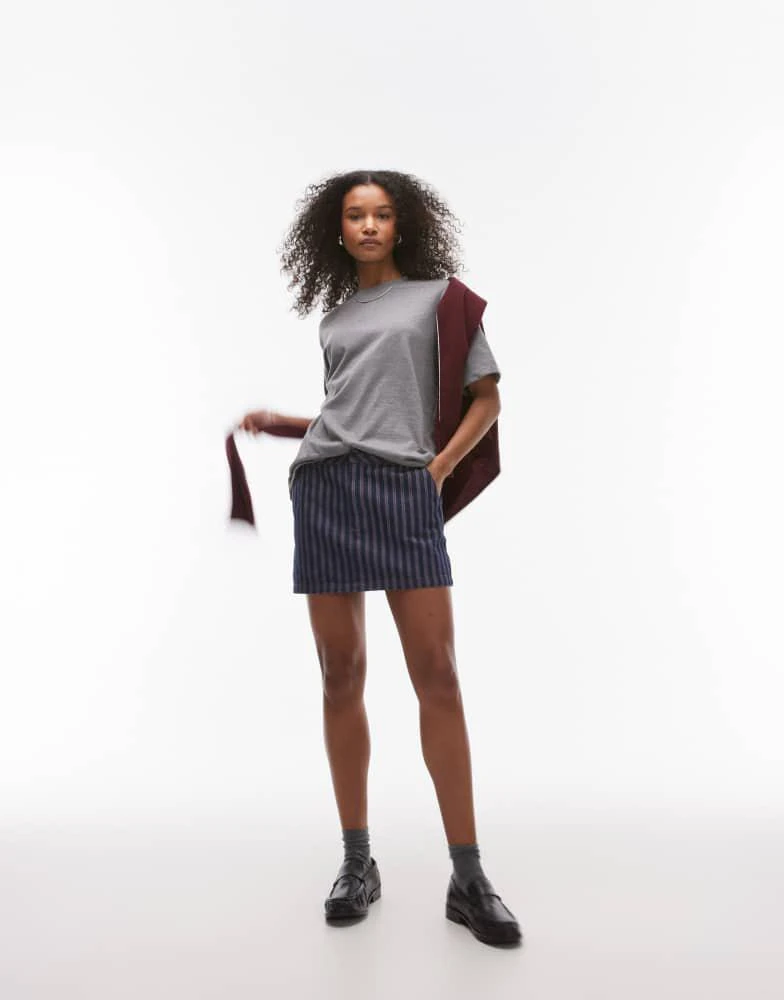 Mini Skirts Topshop Blue Plaid Skirt Topshop Denim Pelmet Micro