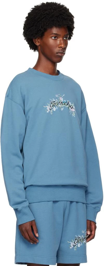 Givenchy Blue Floral Logo Sweatshirt 2