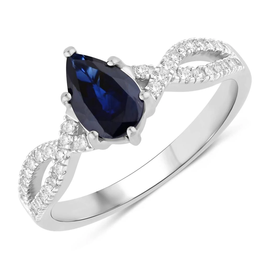 Diana M Jewels Diana M Jewels - Women's Pear Natural Blue Sapphire Fashion Ring (1.14 Ct) - Petite