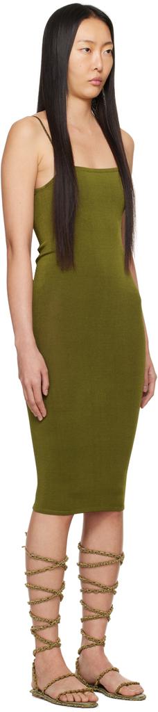 Isa Boulder SSENSE Exclusive Khaki Jigsaw Midi Dress