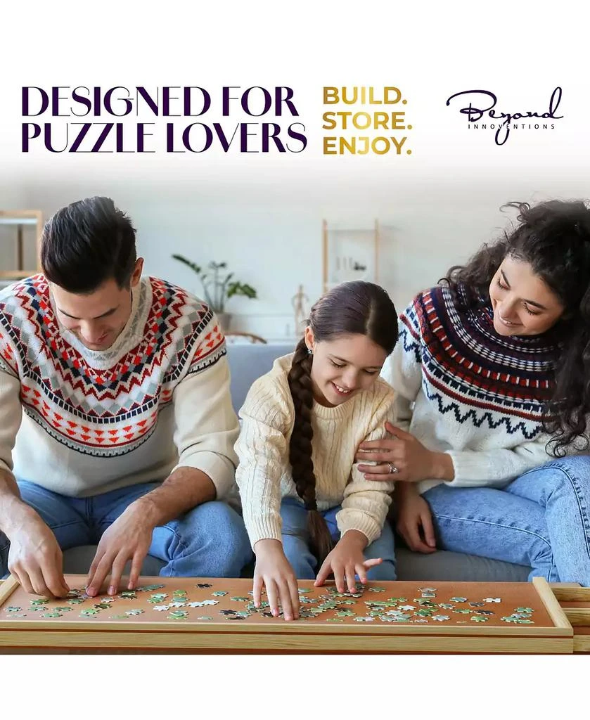Beyond Innoventions 1000 Piece Wooden Jigsaw Puzzle Board - Non-Rotating Table, 30” X 22”, 4 Drawers
Plastic Cover 6