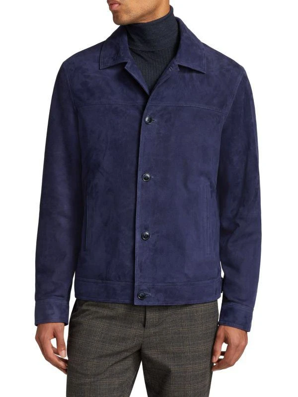 Saks Fifth Avenue COLLECTION Suede Trucker Jacket 1
