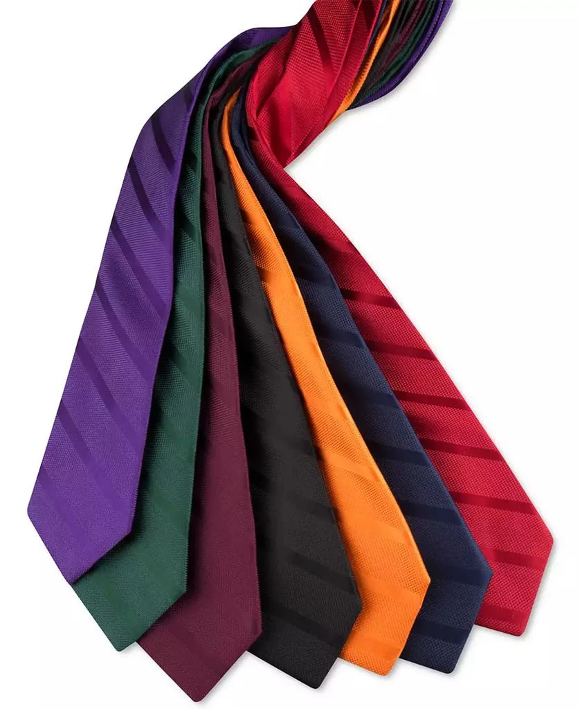 Tommy Hilfiger Men's Solid Textured Stripe Tie 5