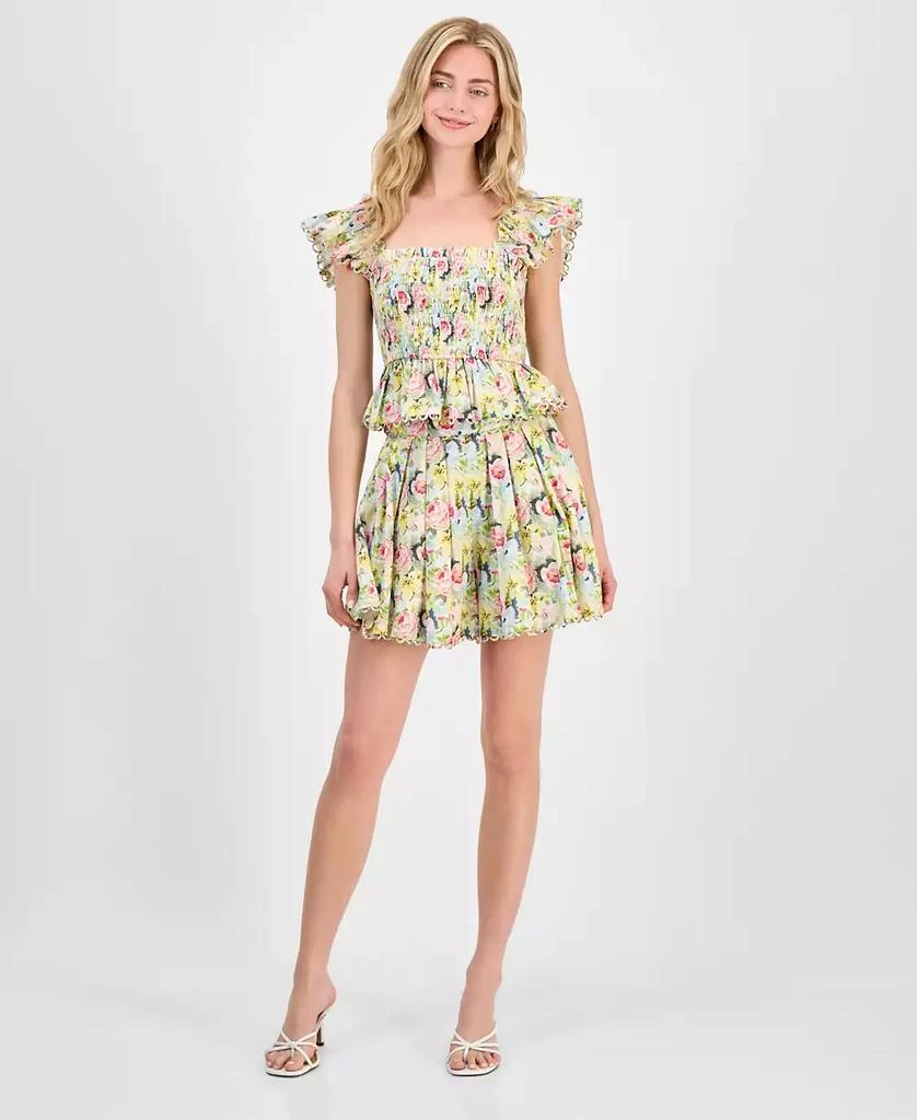 En Saison Women's Cairo Cotton Smocked Floral Top 4