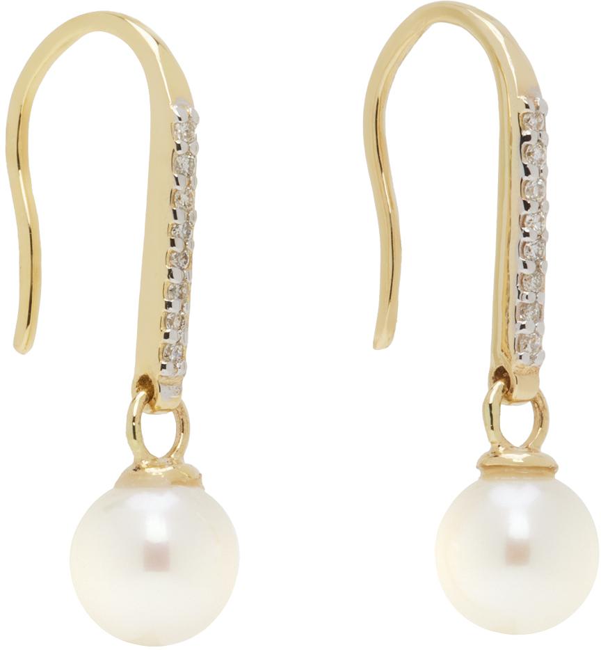MATEO Gold Single Pearl Drop Earrings