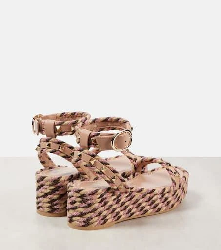 Valentino Rockstud Torchon espadrille sandals 2