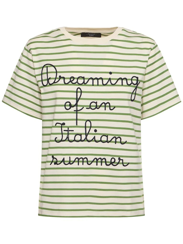 Weekend Max Mara Olga Embroidered Cotton Jersey T-shirt 1
