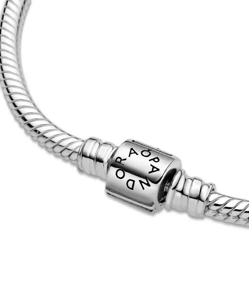 PANDORA Moments Sterling Silver Barrel Clasp Snake Chain Bracelet 4